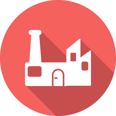 Fabrika binası ikonu. Ağ için Sürdürülebilir Fabrika vektör simgesinin özeti