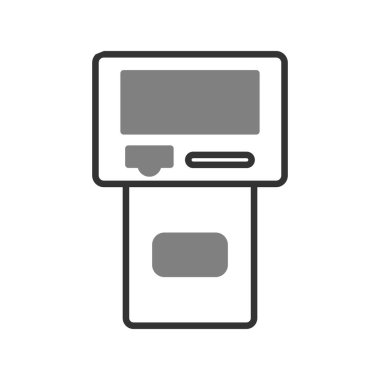 ATM makine kutsal kişilerin resmi, vektör çizim