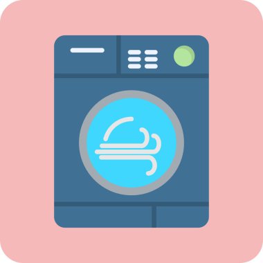 çamaşır makinesi simgesi, vektör illüstrasyonu 