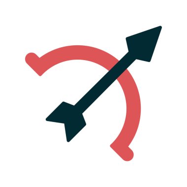 Arrow, web ve mobil uygulama tasarımınız için yay işareti simgesi vektörü, aşağı logo konsepti 