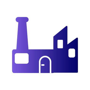 Fabrika binası ikonu. Ağ için Sürdürülebilir Fabrika vektör simgesinin özeti