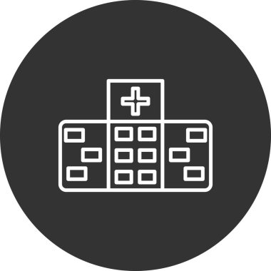 Hastane binası ikon vektör illüstrasyonu