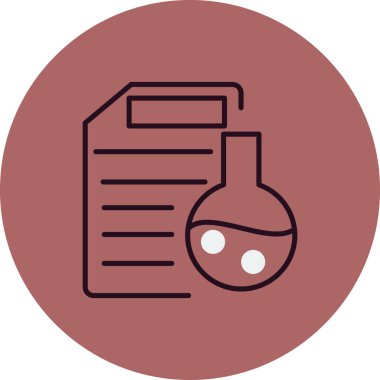 dosya ve matara, web simgesi basit illüstrasyon, kimya sembolü