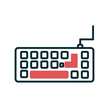 Klavye vektörü ince çizgi simgesi 