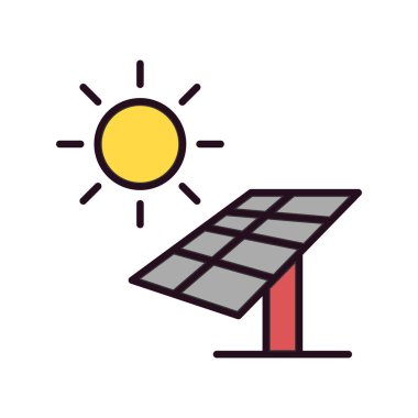 Güneş enerjisi Paneli simgesi. Vektör çizim 