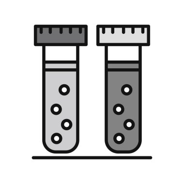 test tüpleri vektör düz renk simgesi 