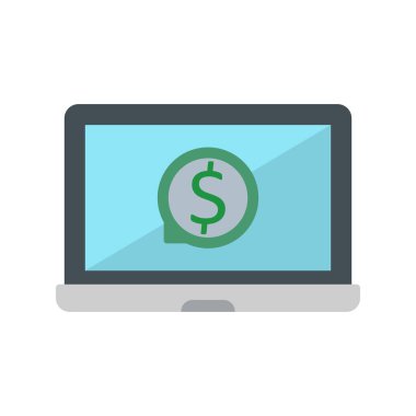 Dizüstü bilgisayar simgesi vektör çizimi