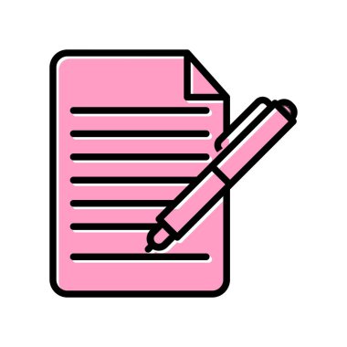 not ve kalem vektör illüstrasyonu