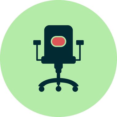 ofis sandalyesi simgesi, vektör illüstrasyonu