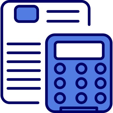 hesap makinesi ve belge web simgesi, basit illüstrasyon 