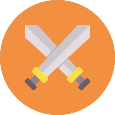 Kılıç simgesi, vektör illüstrasyonu, savaş sembolü