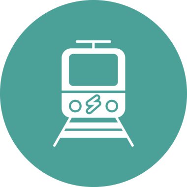 Elektrik tren simgesi, vektör illüstrasyonu