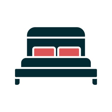 Yatak simgesinin vektör illüstrasyonu 