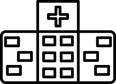 Hastane binası ikon vektör illüstrasyonu