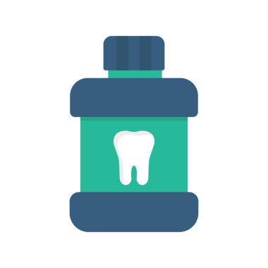 Mouth Wash simge vektörü web ve mobil uygulama tasarımınız için beyaz arkaplanda izole edilmiş, logo konsepti