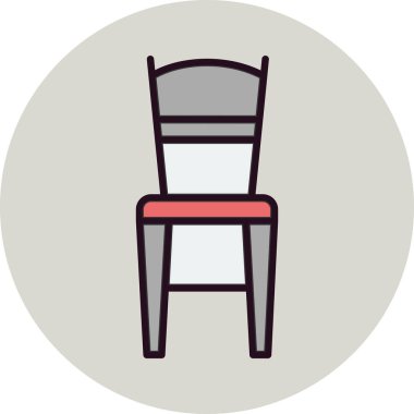 Sandalye Simgesi, vektör illüstrasyonu