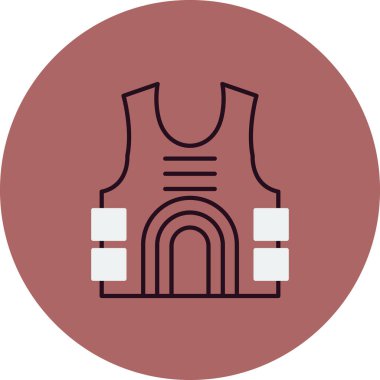 Kurşun geçirmez yelek simgesi, vektör çizimi, vücut zırhı 