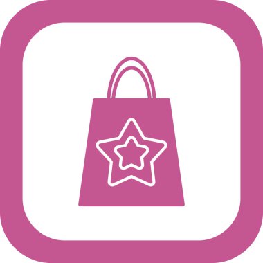 Alışveriş poşeti simgesi, vektör illüstrasyonu