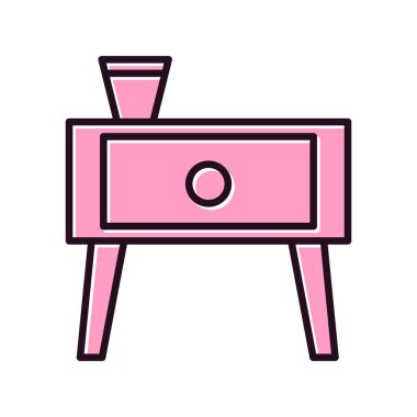 Komodin tablosu simgesi, mobilyaların basit çizimi