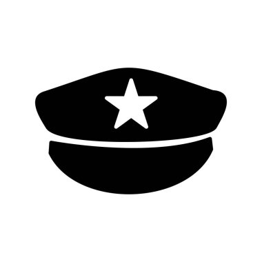 Polis şapkası simgesinin vektör illüstrasyonu