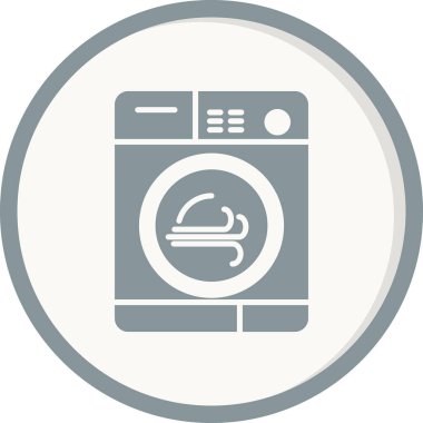 çamaşır makinesi simgesi, vektör illüstrasyonu 