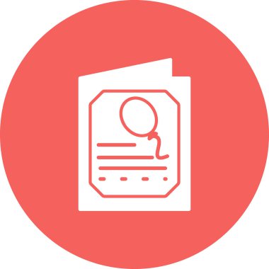 Doğum günü kartı simgesinin vektör illüstrasyonu