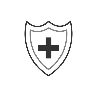 Tıbbi Kalkan ikon vektör çizimi tasarımı