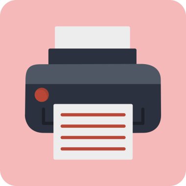 Yazıcı simgesi vektör illüstrasyonu