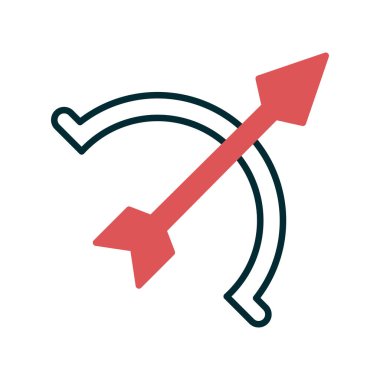 Arrow, web ve mobil uygulama tasarımınız için yay işareti simgesi vektörü, aşağı logo konsepti 