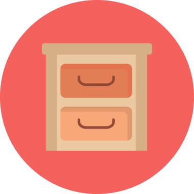 Çekmeceler simgesinin vektör illüstrasyonu 