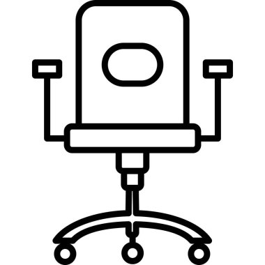 ofis sandalyesi simgesi, vektör illüstrasyonu