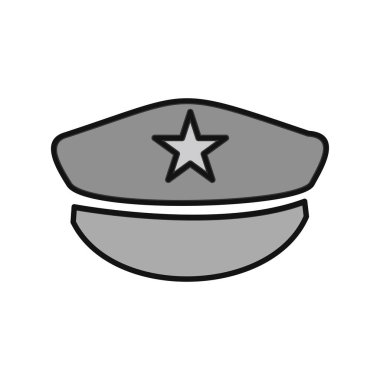 Polis şapkası simgesinin vektör illüstrasyonu