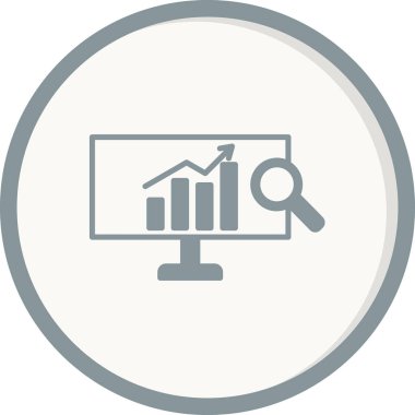 Analizler ince çizgi simgesi, veri araştırma vektörü illüstrasyonu