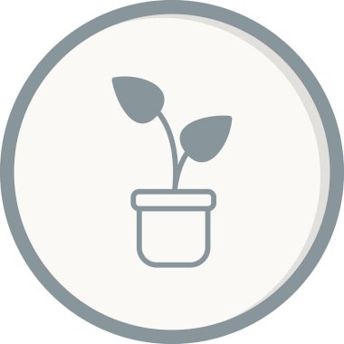 bitki saksısı ikon vektör çizimi tasarımı