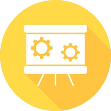 Sunum panosundaki dişlilerin vektör illüstrasyonu