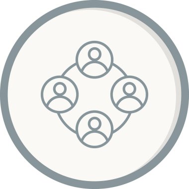 Takım simgesinin vektör çizimi, bir grup insan, takım çalışması