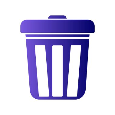 Çöp tenekesi simgesi düz stil. Basit vektör gösterimi  