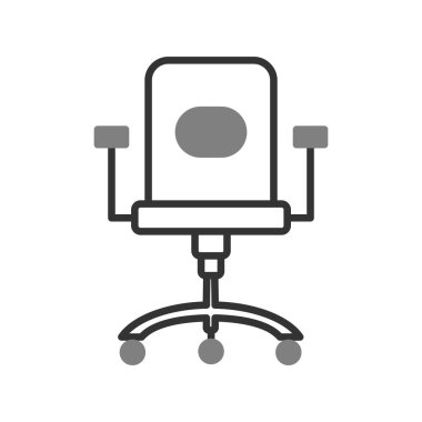 ofis sandalyesi simgesi, vektör illüstrasyonu