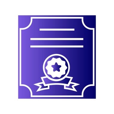 Sertifika ikonu vektör illüstrasyonu