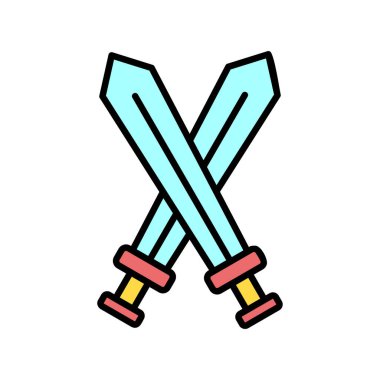 Kılıç simgesi, vektör illüstrasyonu, savaş sembolü