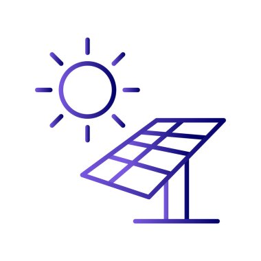 Güneş enerjisi Paneli simgesi. Vektör çizim 