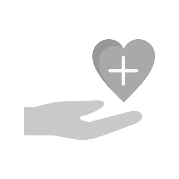 Hand Heart Icon Vector Illustration Design Health Care Concept — Stock Vector
