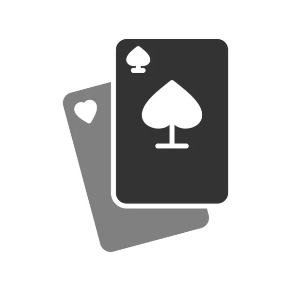 Cartões Poker Fundo Branco Estilo Plano — Vetor de Stock