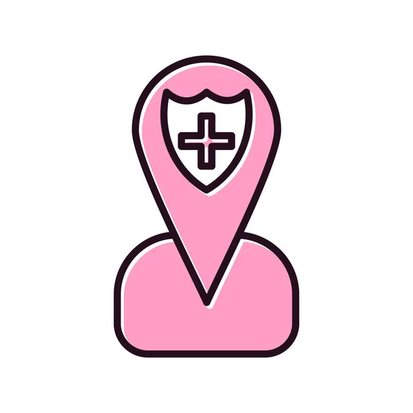 Icono Ubicación Del Hospital Ilustración Vectorial — Archivo Imágenes Vectoriales