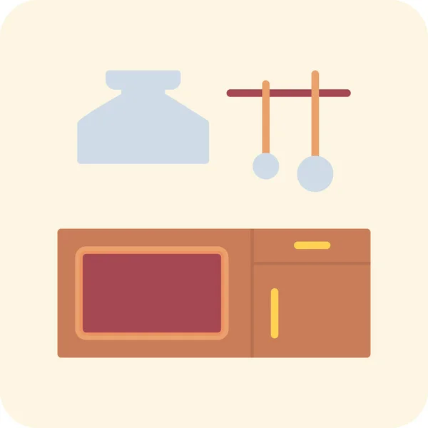 Icono Cocina Vector Ilustración — Archivo Imágenes Vectoriales