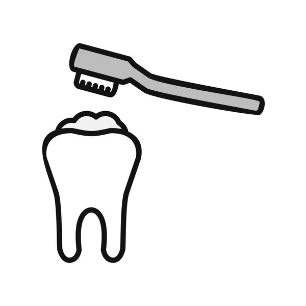 Teeth Brushing Icon Vector Illustration — Stock Vector