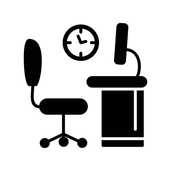 Office Table Icon Vector Illustration — Stock Vector