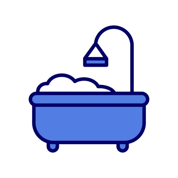 Badewanne Web Ikone Einfaches Design — Stockvektor