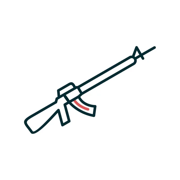 Ikona Zbraně Assault Rifle Ilustrace Plochý Design Styl Eps — Stockový vektor