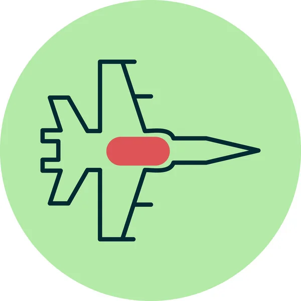 Fighter Jet Ikona Wektor Ilustracji — Wektor stockowy